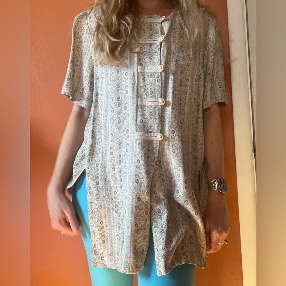 Gorgeous Vintage floral Karen Kwong Tunic, Size Medium